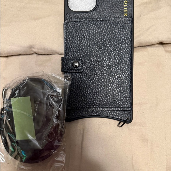 Bandolier Black Textured Phone Case with Snap Closure